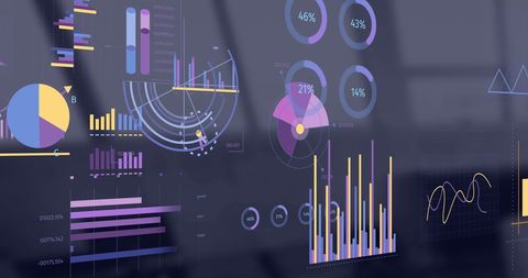 Digital Interface Displaying Data Analytics in Modern Office - Download Free Stock Images Pikwizard.com