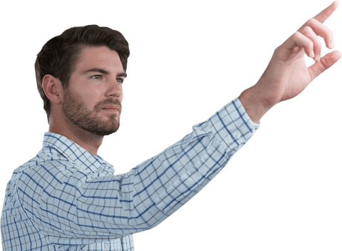 Transparent Interaction with Virtual Interface by Businessman - Download Free Stock Videos Pikwizard.com