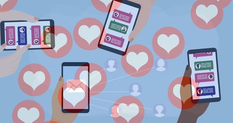 Digital Connection with Smartphone Messaging - Download Free Stock Images Pikwizard.com
