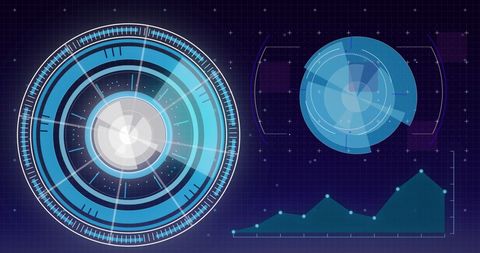 Digital Schematics: Futuristic Data Processing Interface - Download Free Stock Images Pikwizard.com