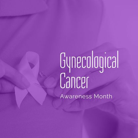 Gynecological Cancer Awareness Ribbon Held by Woman