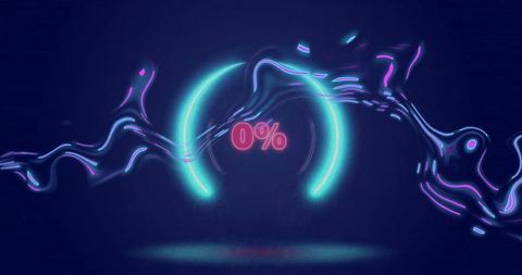 Digital interface with dynamic neon 0% visualization