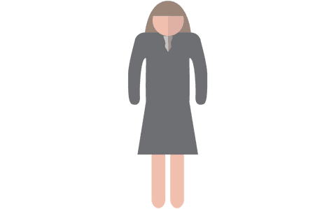 minimalist vector icon of woman in gray dress on transparent background - Download Free Stock Videos Pikwizard.com