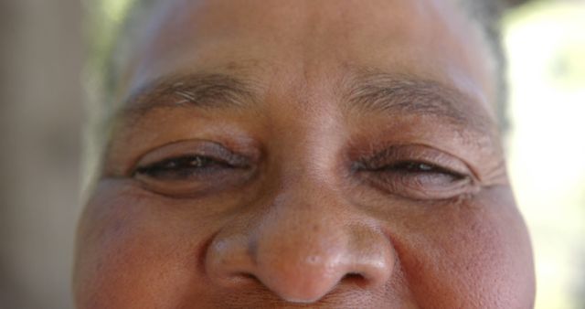 Close-up of Senior African American Man's Smiling Eyes - Download Free Stock Images Pikwizard.com