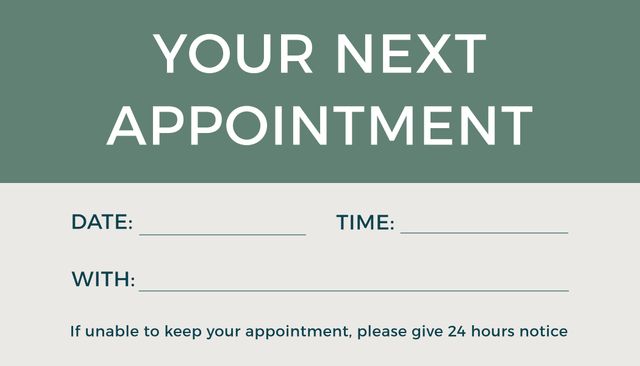 Composition of your next appointment text with copy space on green background. Appointment, planning, meeting and diary concept digitally generated image.