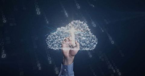 Innovative Interface with Holographic Cloud Brain Representing AI