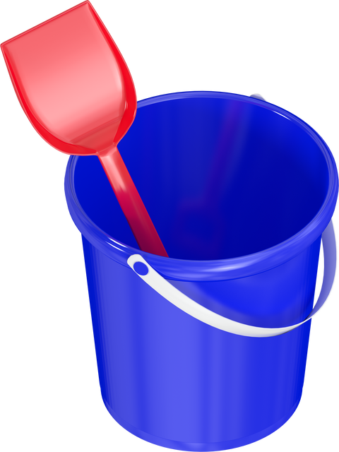 Transparent Blue Bucket with Red Shovel Isolated on White - Download Free Stock Videos Pikwizard.com