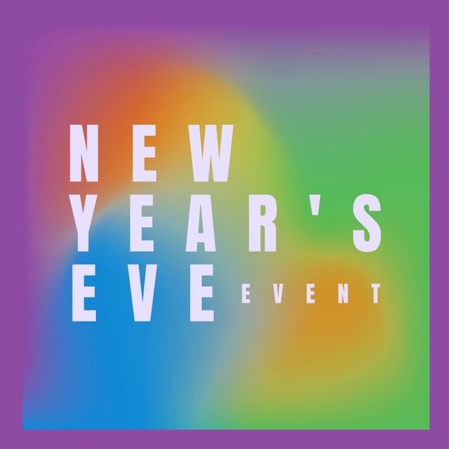 Composition of new year's eve celebration text over gradient colour screen. New year's eve, party, festivity, celebration and tradition concept digitally generated image.