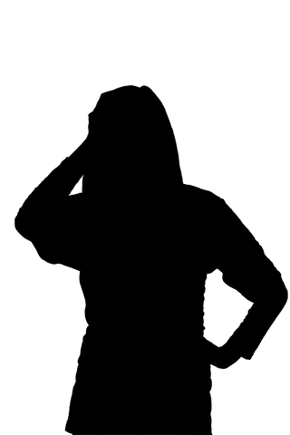 Transparent silhouette of woman with long hair vector