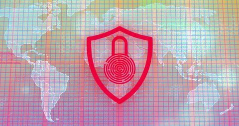 Digitally Illuminated Padlock Over Global Map for Security - Download Free Stock Images Pikwizard.com
