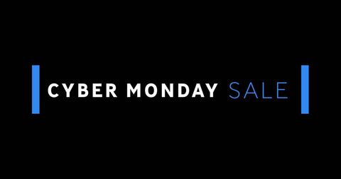 Cyber Monday Sale Banner with Black Background