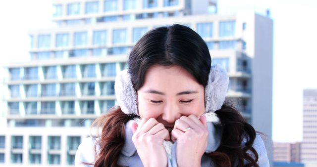 Woman Bundled Up in Winter Clothes Feeling Cold Outdoors - Download Free Stock Images Pikwizard.com