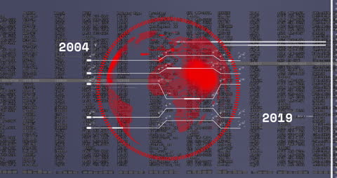 Digital Financial Data Processing over World Map Animation