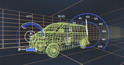 Futuristic 3D Car Data Interface Concept with Speedometer - Download Free Stock Images Pikwizard.com