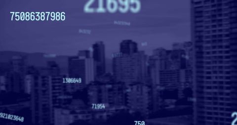 Digital Numbers Overlay on Urban Cityscape - Download Free Stock Images Pikwizard.com