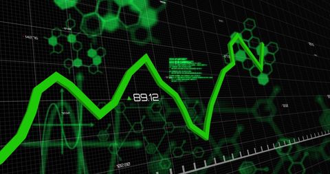 Dynamic Financial Data Chart with Green Line Graph - Download Free Stock Images Pikwizard.com
