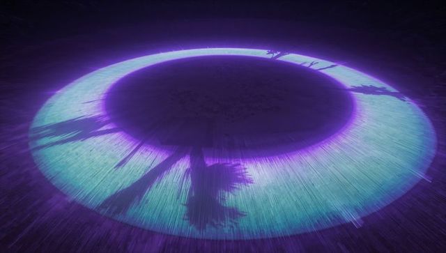 Futuristic Radiant Circle with Luminous Cyan and Purple Hues