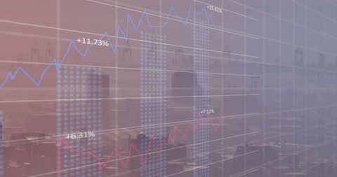 Financial Graph Illustrating Stock Market Growth Over Cityscape - Download Free Stock Images Pikwizard.com