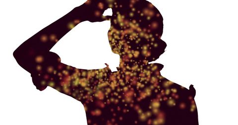 Silhouette of Woman Adorned with Glowing Lights, Creativity Concept - Download Free Stock Images Pikwizard.com
