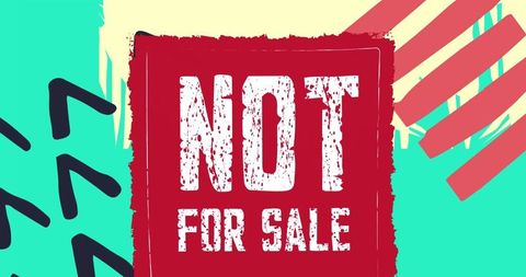 Retro 'not for sale' design with colorful abstract background