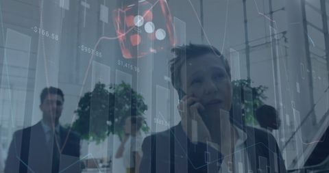 Businesswoman Analyzing Financial Data in Futuristic Environment - Download Free Stock Images Pikwizard.com
