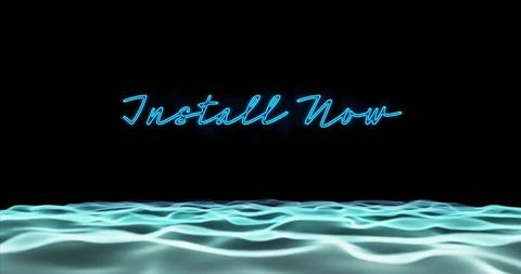 glowing 'install now' text over futuristic wave pattern - Download Free Stock Images Pikwizard.com