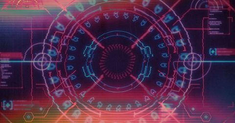 Futuristic Neon Sci-Fi Scanner Digital Interface - Download Free Stock Images Pikwizard.com
