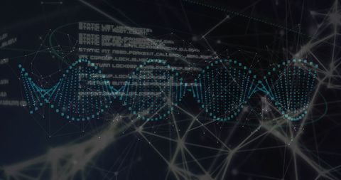 Digital DNA Strand and Binary Code in Futuristic Setting - Download Free Stock Images Pikwizard.com