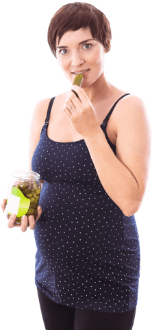 pregnant woman holding jar of pickles against transparent background - Download Free Stock Videos Pikwizard.com