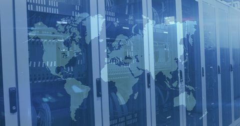 Global Connectivity in Modern Server Room Infrastructure - Download Free Stock Images Pikwizard.com