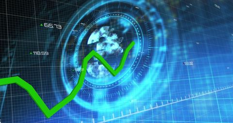 Financial Data Processing Graphic with Rising Stock Arrow - Download Free Stock Images Pikwizard.com