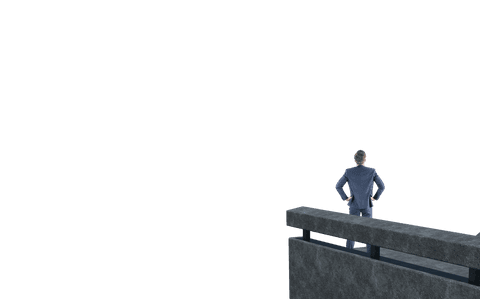 caucasian businessman stands on unfinished bridge transparent - Download Free Stock Videos Pikwizard.com