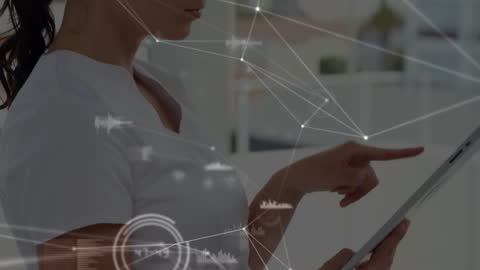 Futuristic Networking Interface with Business Technology Concepts