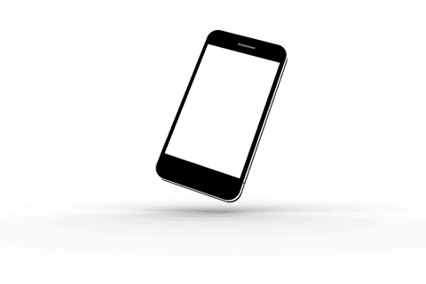 Digital smartphone with copy space on transparent background