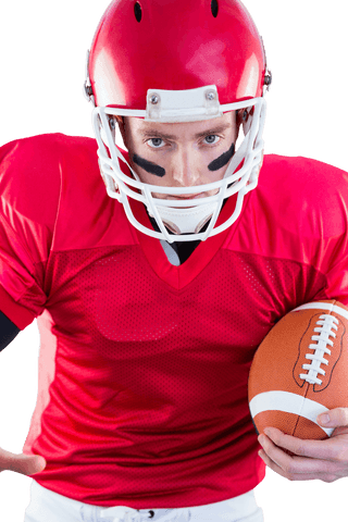 transparent intense american football player in red ready for game day - Download Free Stock Videos Pikwizard.com