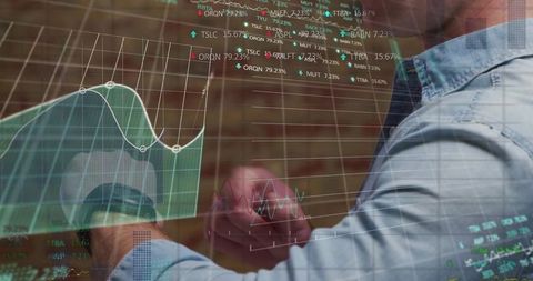 Man Engaging with Innovative Financial Data Visualization
