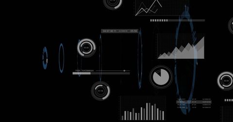 digital data interfaces on black background for global computing - Download Free Stock Images Pikwizard.com