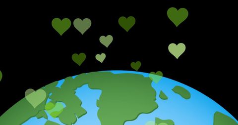 Eco-friendly Love: Hearts Encompass the Globe for Environment - Download Free Stock Images Pikwizard.com