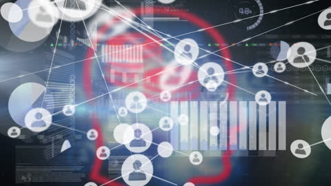 Innovative Digital Networking Concept with Futuristic Data Overlay