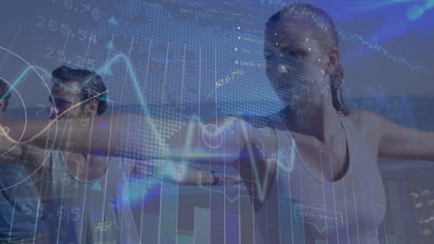 Virtual Fitness Analytics Over Digital Background