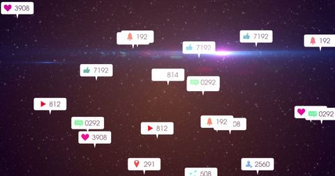 Floating Social Media Icons Over Starry Night Sky - Download Free Stock Images Pikwizard.com