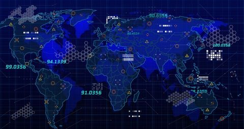 Global Data Visualization on Digital World Map - Download Free Stock Images Pikwizard.com