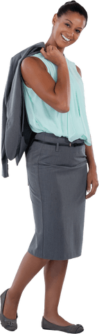 Confident Businesswoman Smiling in Formal Attire with Transparent Background