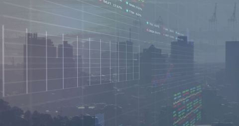 Data Analysis Overlay on Cityscape - Download Free Stock Images Pikwizard.com