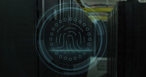 Digital Fingerprint Technology Overlay on Secure Data Center - Download Free Stock Images Pikwizard.com