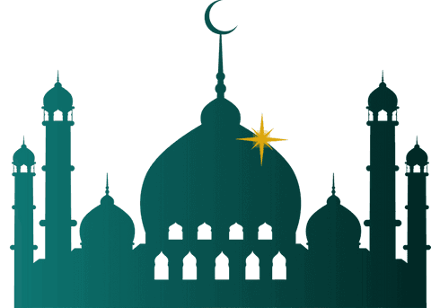 gradient mosque silhouette with crescent and star transparent background - Download Free Stock Videos Pikwizard.com