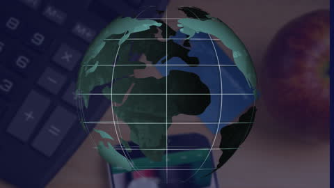 Global Business and Technology Concept with Digital Earth Animation