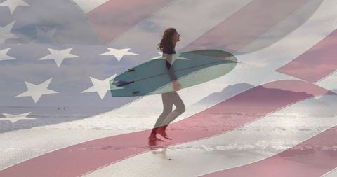 Patriotic Surfing: Embracing Freedom at the Beach