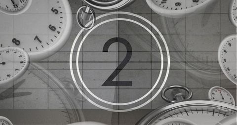Vintage Countdown With Clocks Signifying Passage of Time - Download Free Stock Images Pikwizard.com