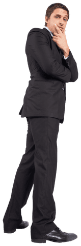 Caucasian Businessman Contemplative Pose Transparent Background - Download Free Stock Videos Pikwizard.com